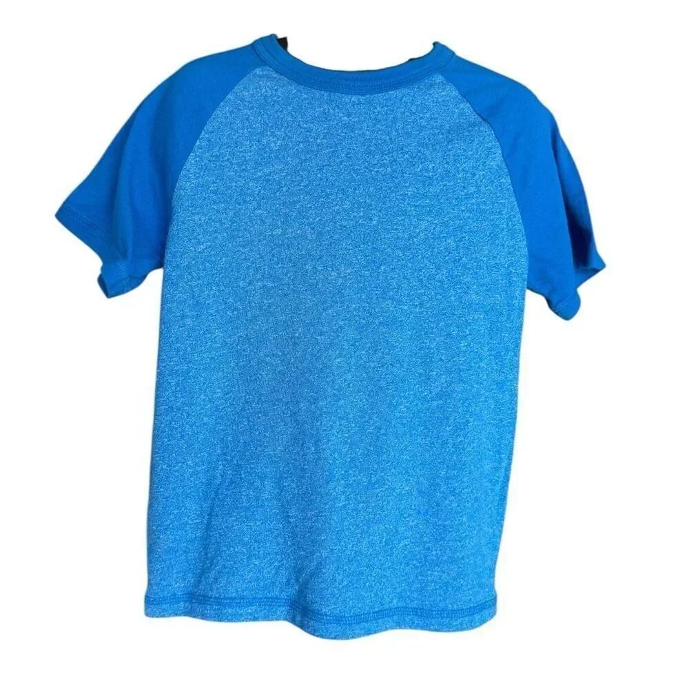 Youth Boys Cat & Jack Two Tone Blue Ranglan Tee Shirt - Sz XS 4/5